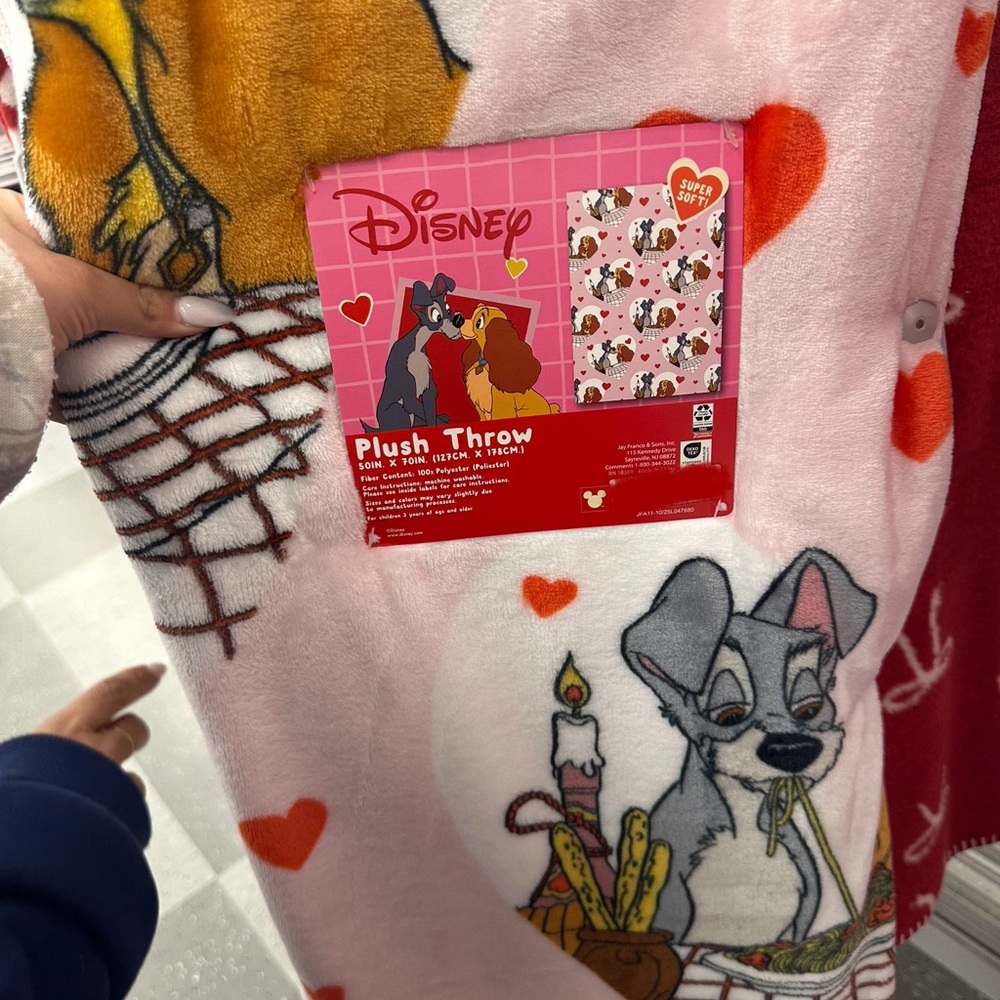 Disney Pink Lady and the Tramp Plush Blanket
